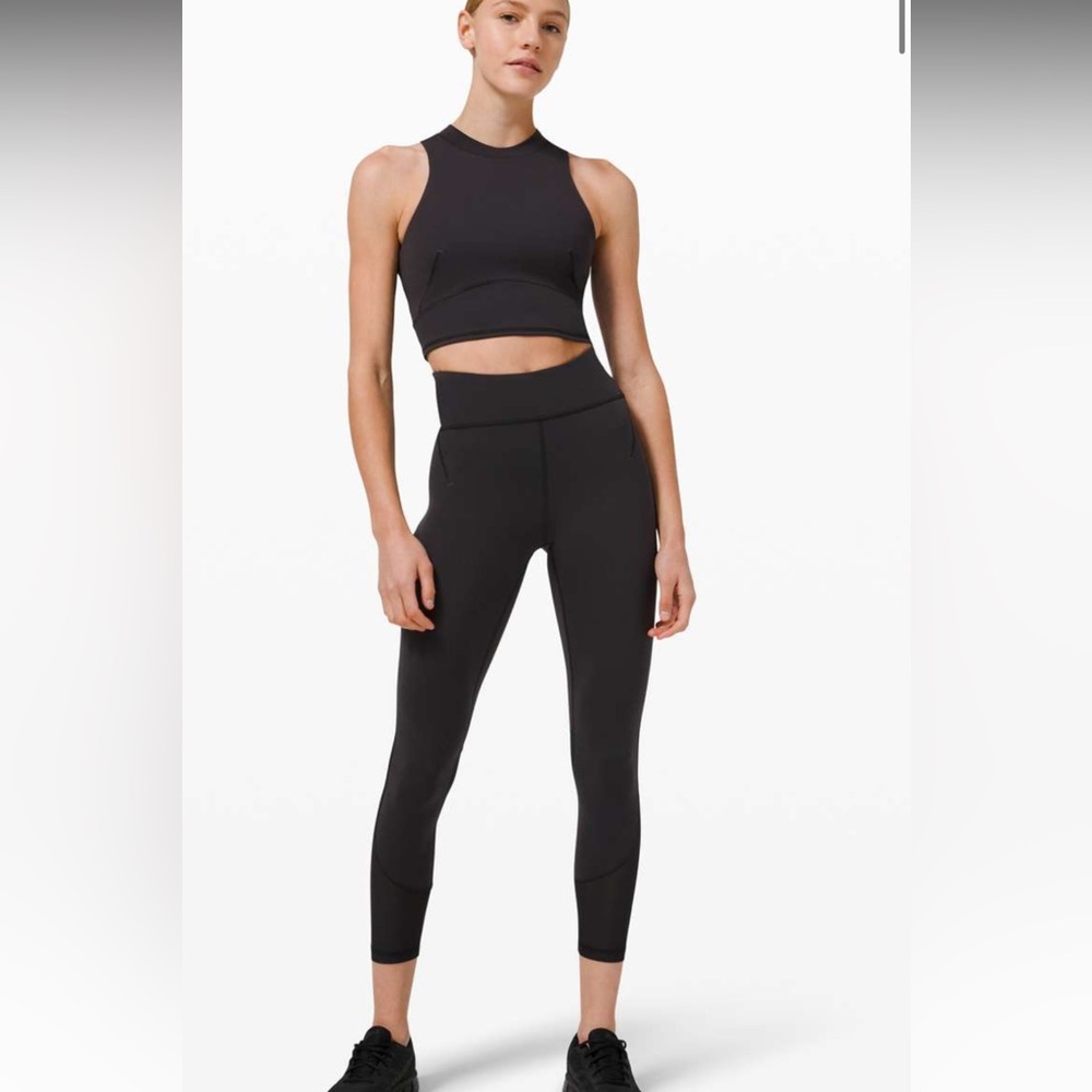 106. Lululemon $138 Everlux and Mesh High-Rise Tight 25"Black NWT 4